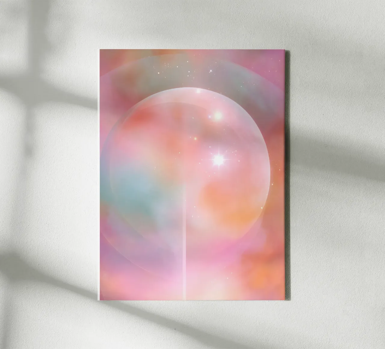 Boho Celestial Full Moon Abstract Spiritual Universe Art canvas with Floater frame by Gentle Echoes Art
