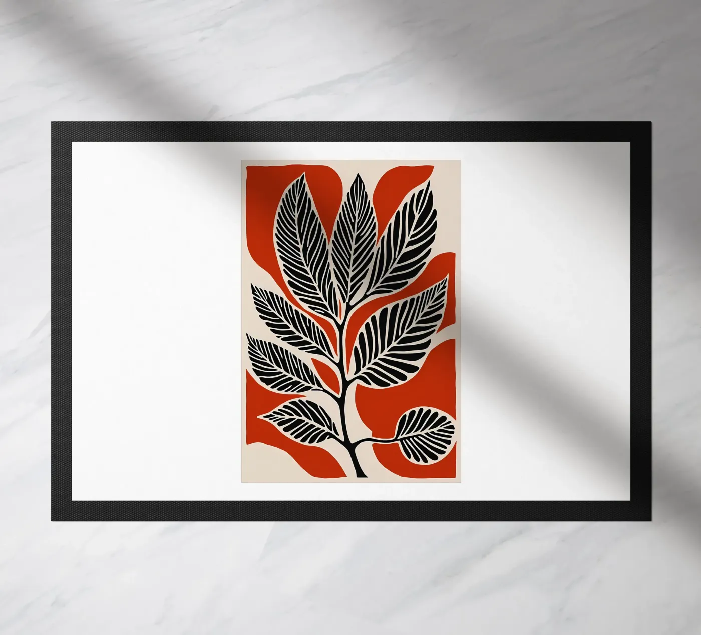 Black And red doormat by Jose