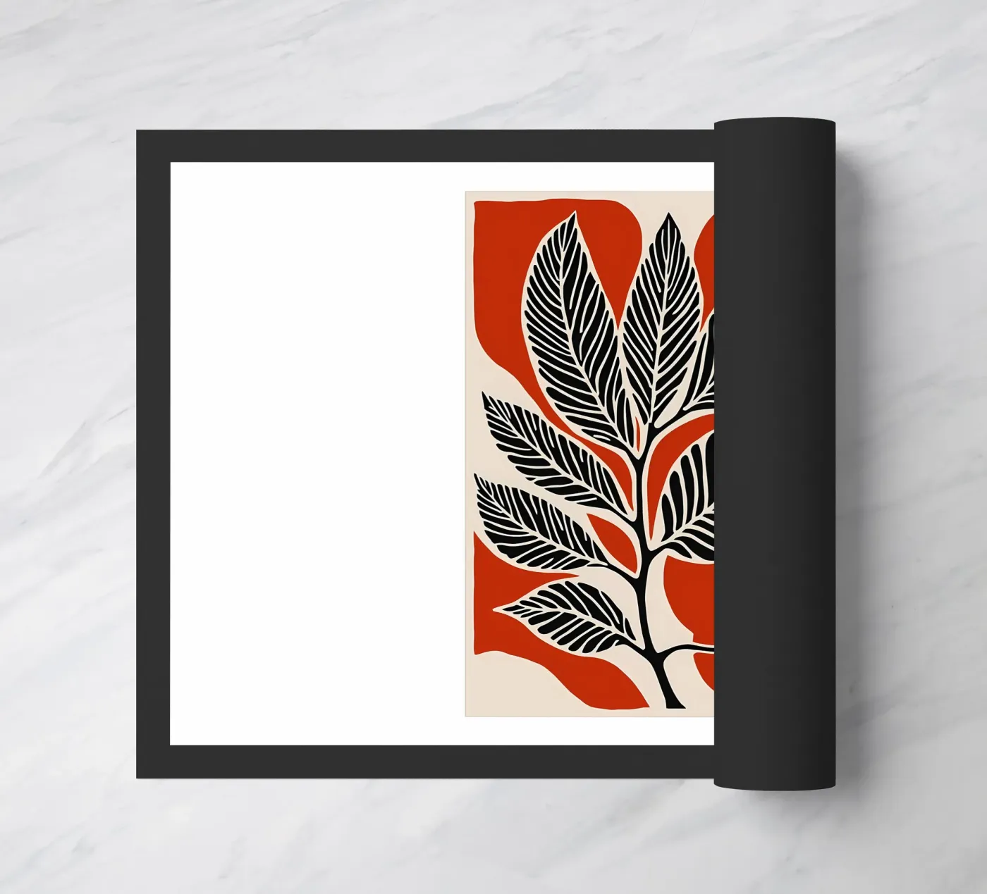 Black And red doormat by Jose