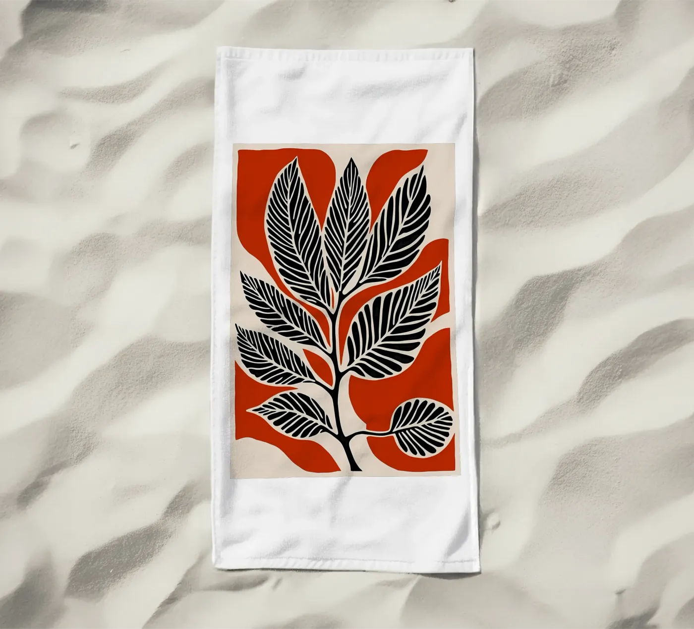 Zwart en rood strandhanddoek van Jose