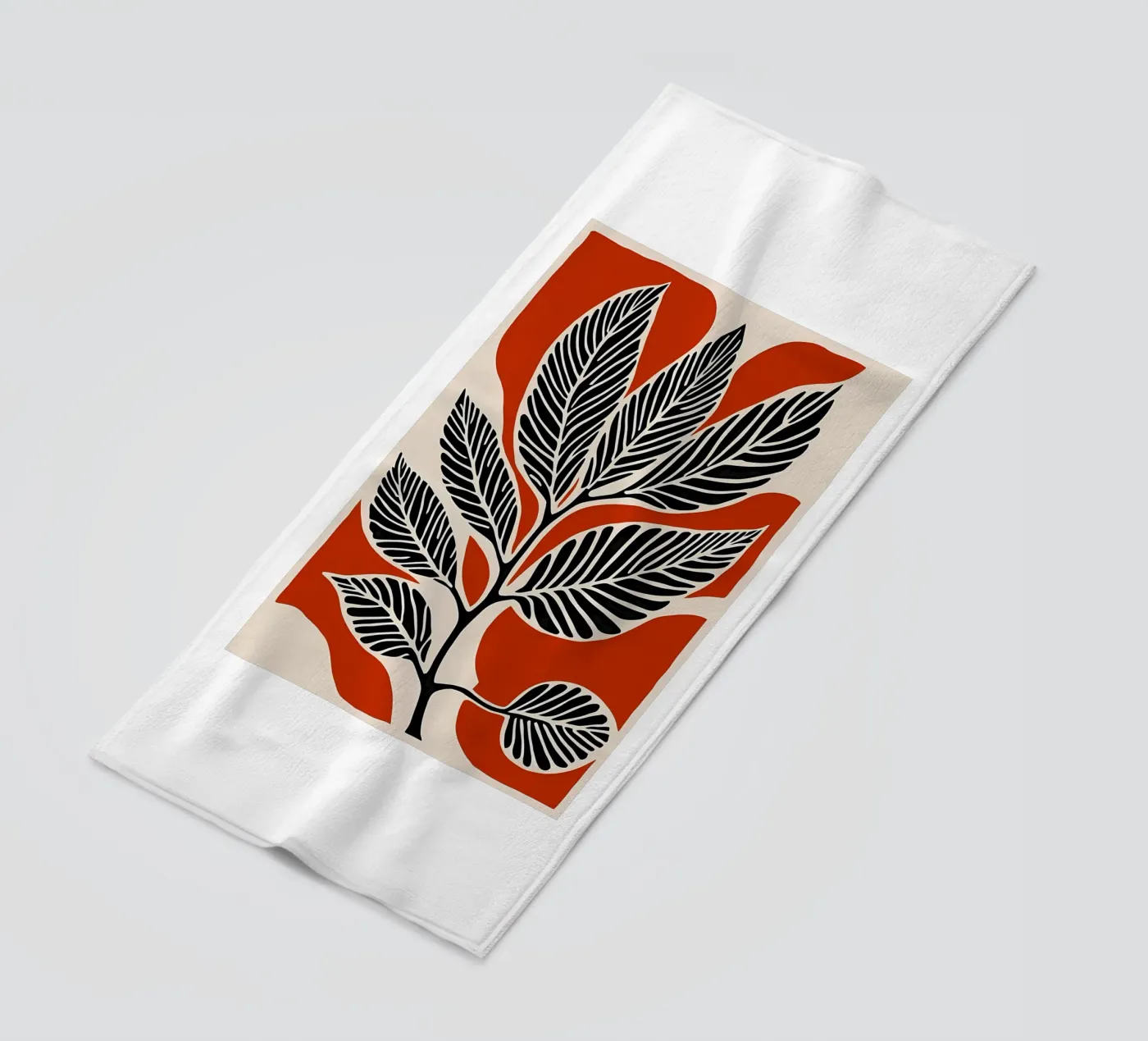 Zwart en rood strandhanddoek van Jose