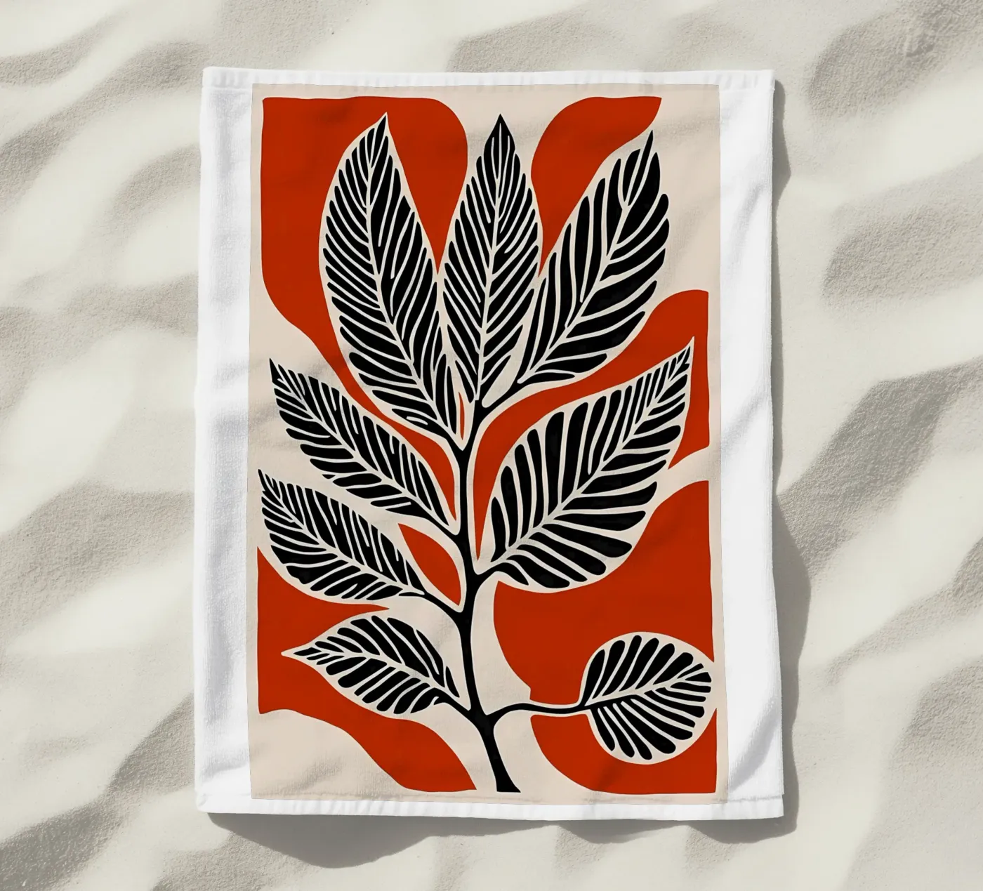 Zwart en rood strandhanddoek van Jose