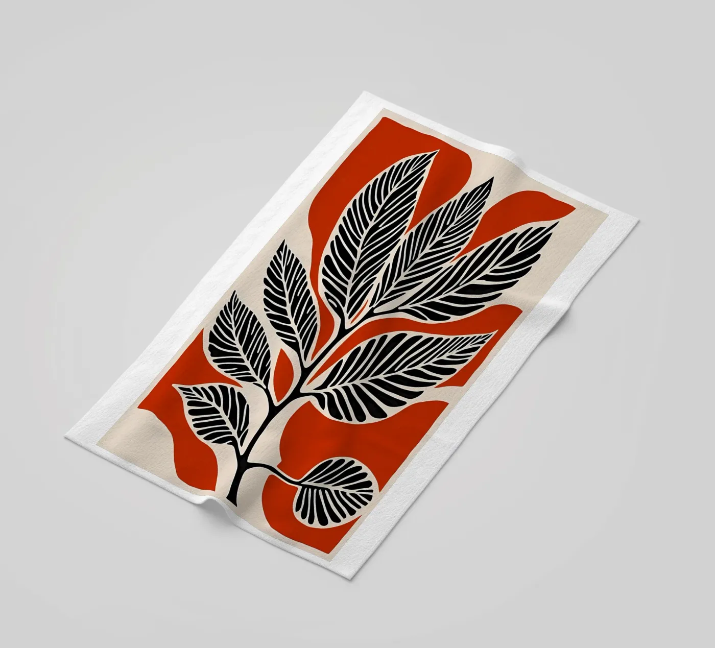 Zwart en rood strandhanddoek van Jose