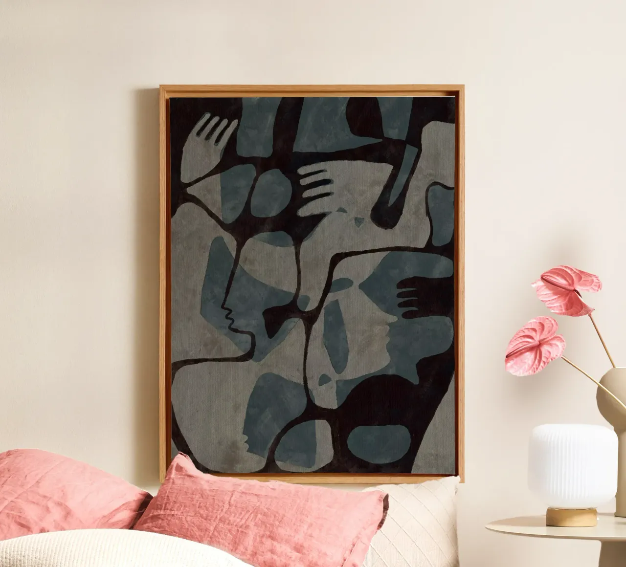 Concealed threads tela con Cornice a cassetta da Shatha Al Dafai