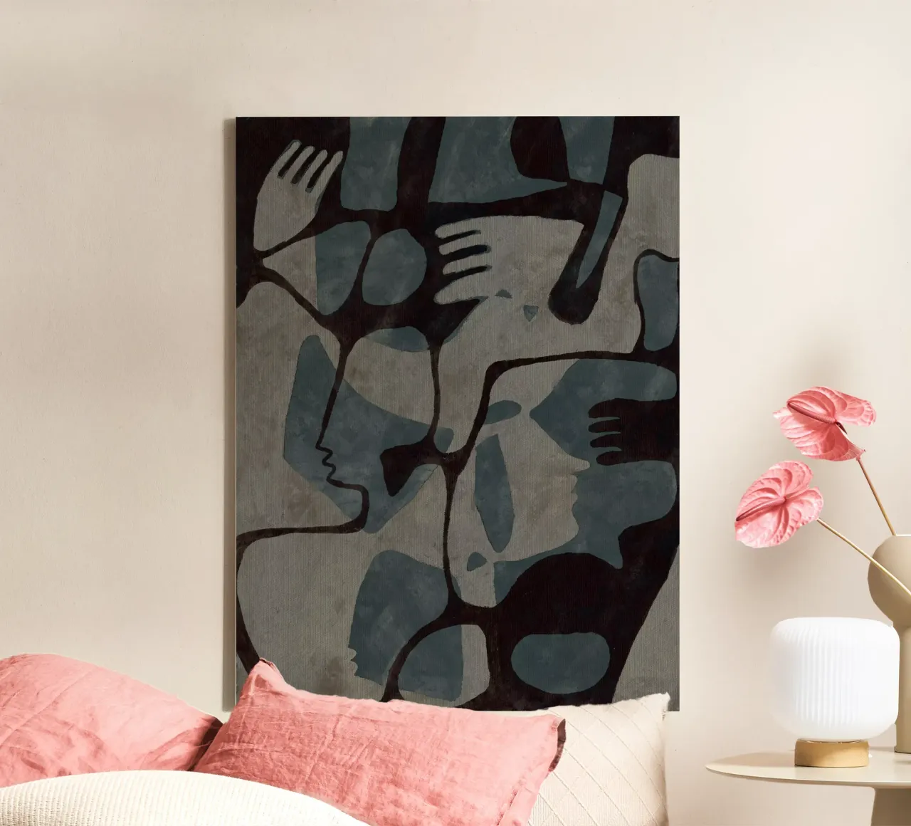 Concealed threads tela con Cornice a cassetta da Shatha Al Dafai