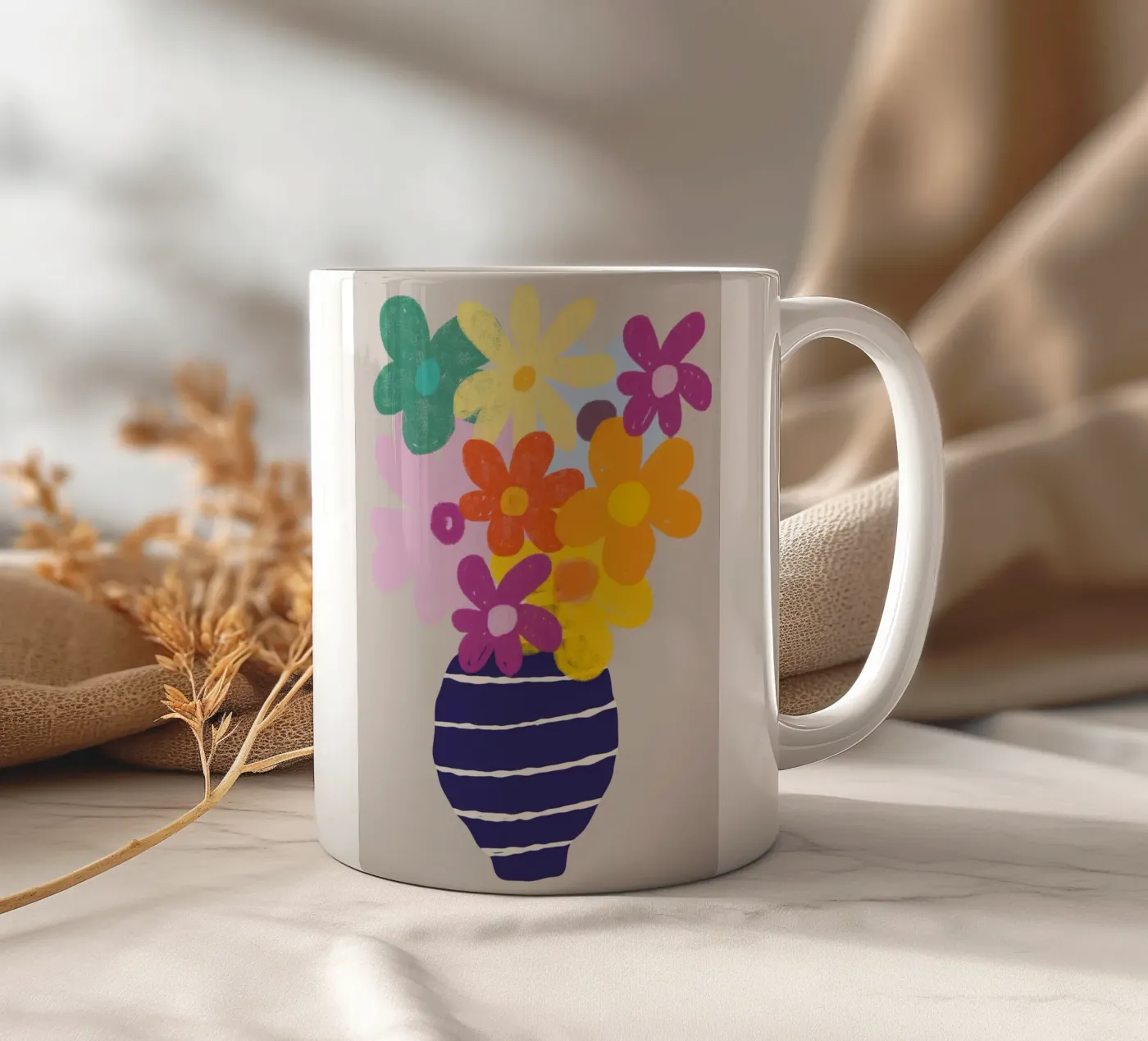 Petal Composition ceramic mug by RS LAB STUDIO