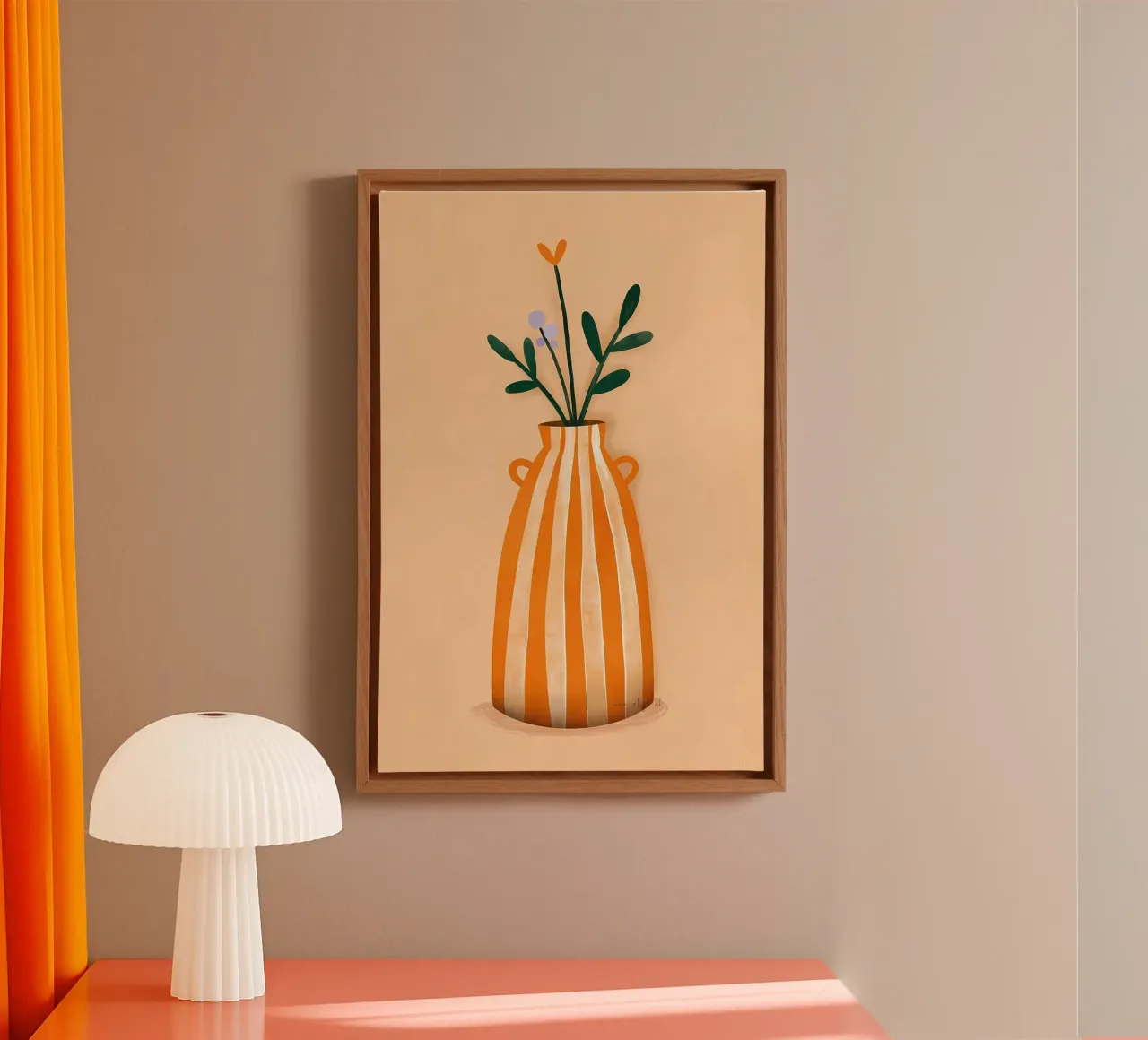 Bloem abstract canvas met Baklijst van Jose