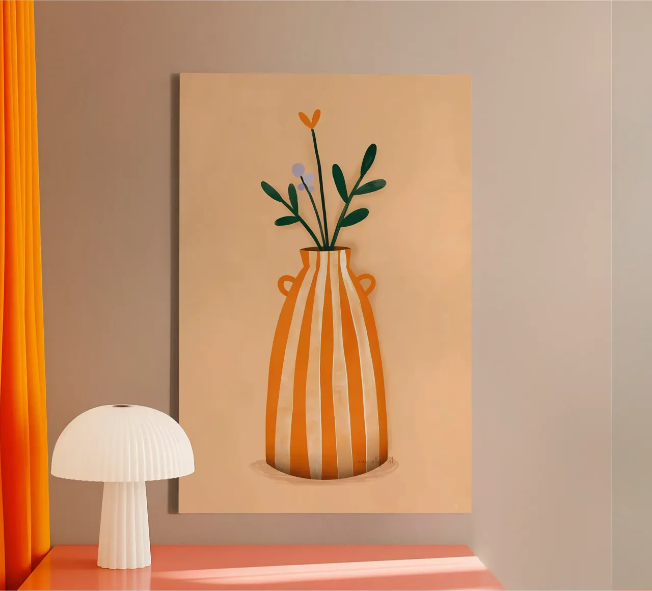 Bloem abstract canvas met Baklijst van Jose