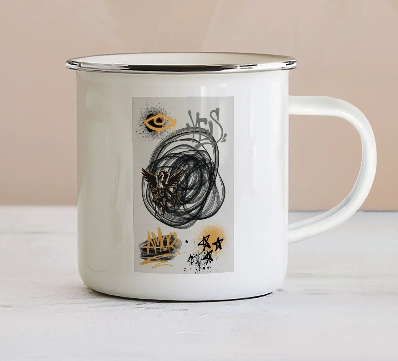 No Rules, Just Walls tazza in smalto da RS LAB STUDIO