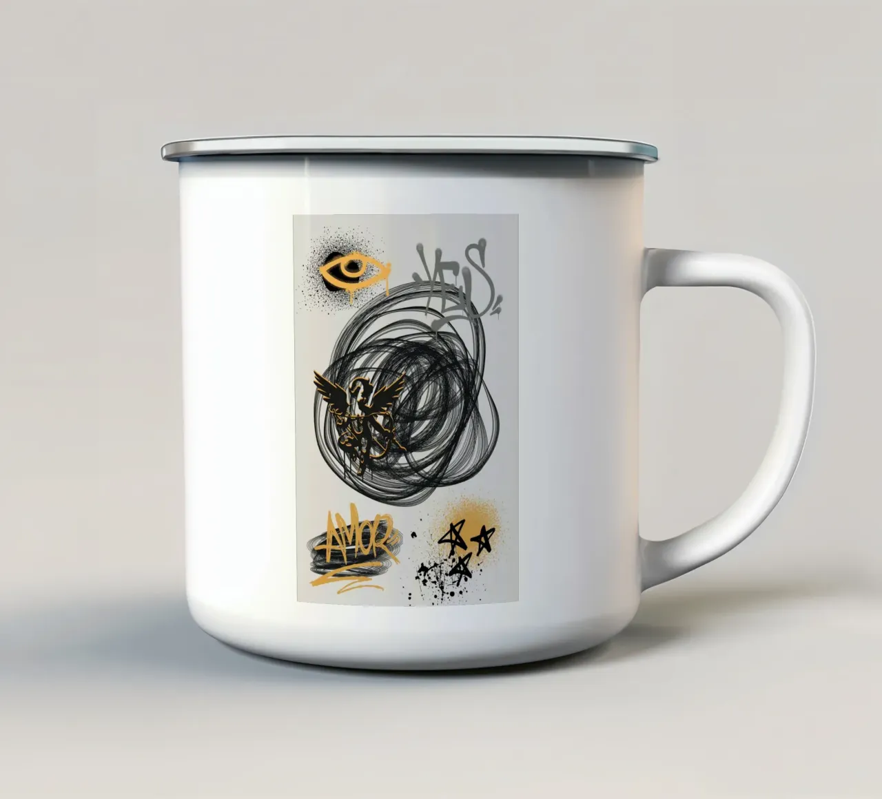 No Rules, Just Walls tazza in smalto da RS LAB STUDIO