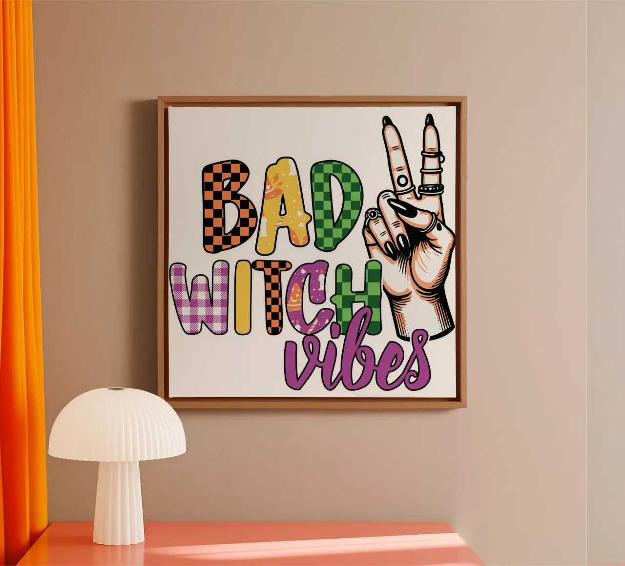 BAD WITCH VIBES tela con Cornice a cassetta da edsonramosart