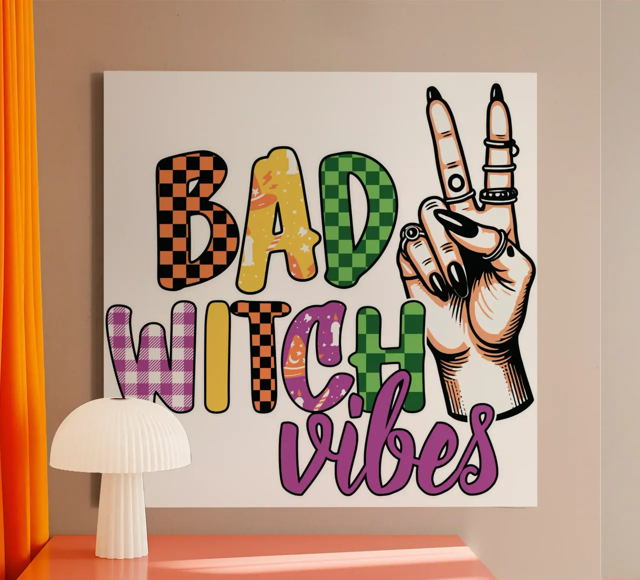 BAD WITCH VIBES tela con Cornice a cassetta da edsonramosart