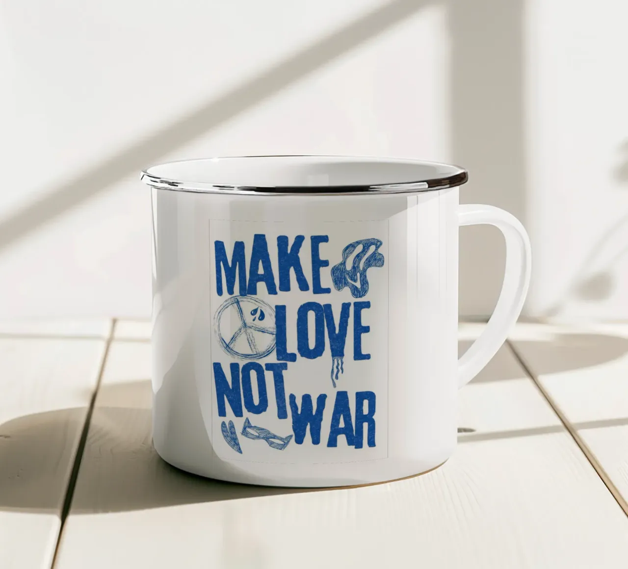 Make love not war tazza in smalto da RS LAB STUDIO