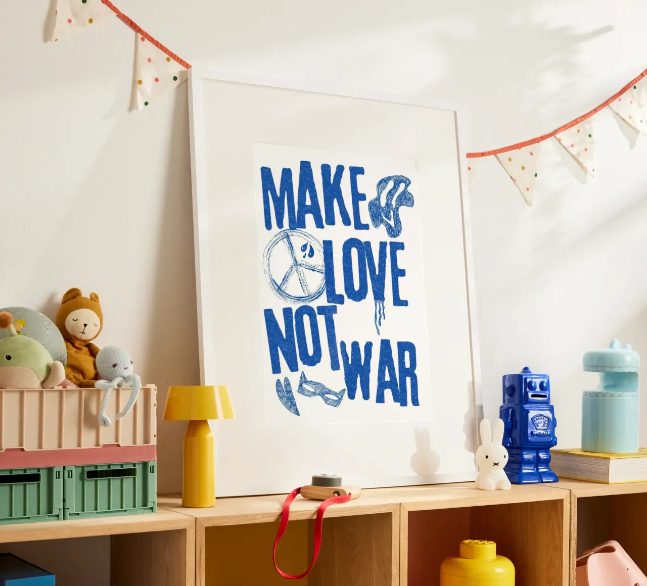 Make love not war poster con telaio in plastica da RS LAB STUDIO
