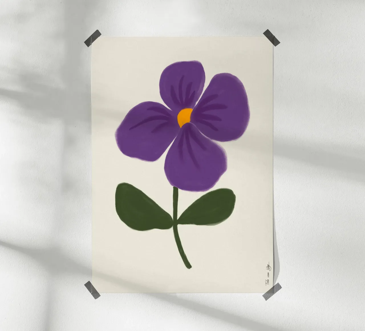 Semplice fiore viola poster con telaio in alluminio da Tida vom Weg