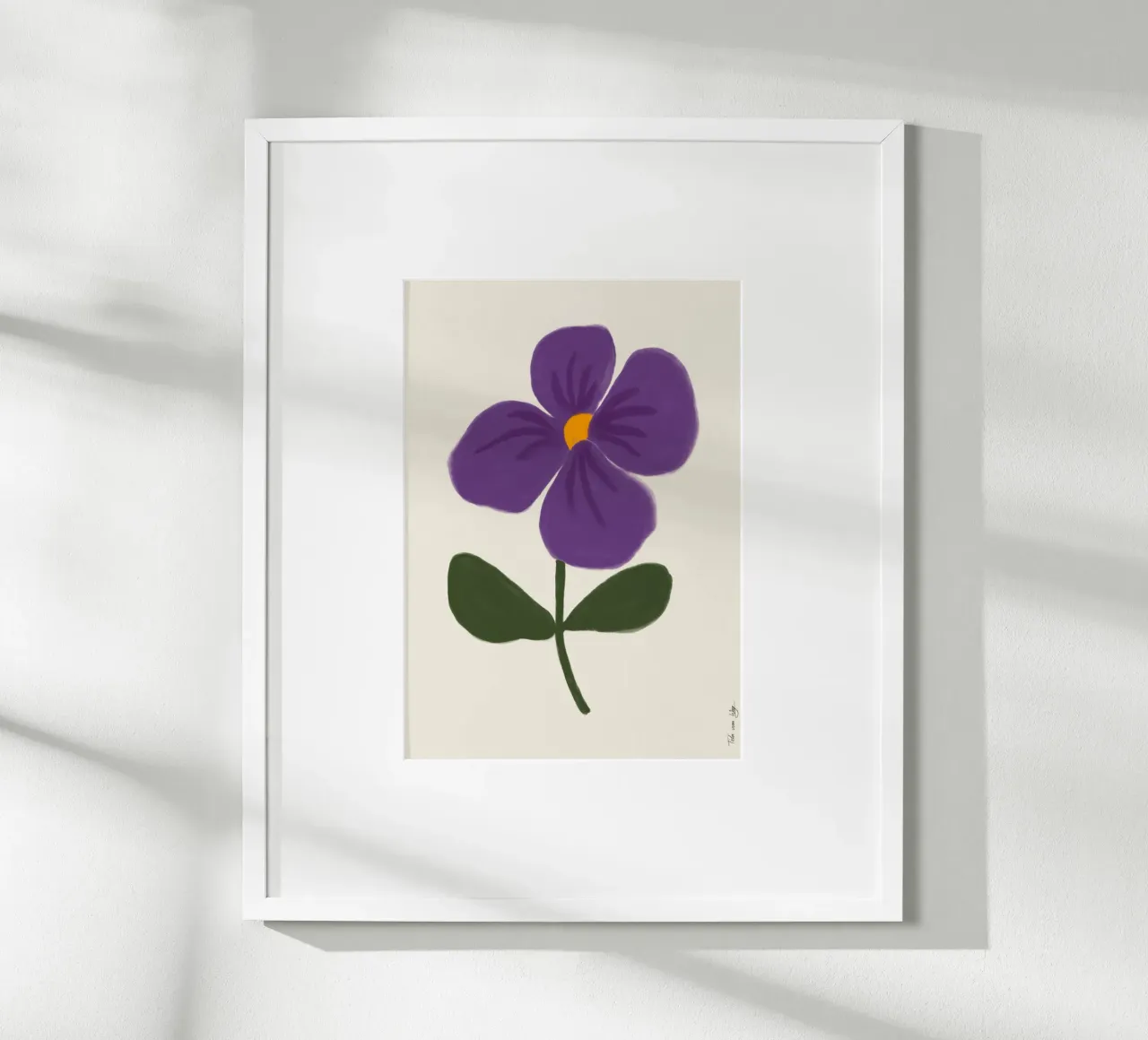 Semplice fiore viola poster con telaio in alluminio da Tida vom Weg