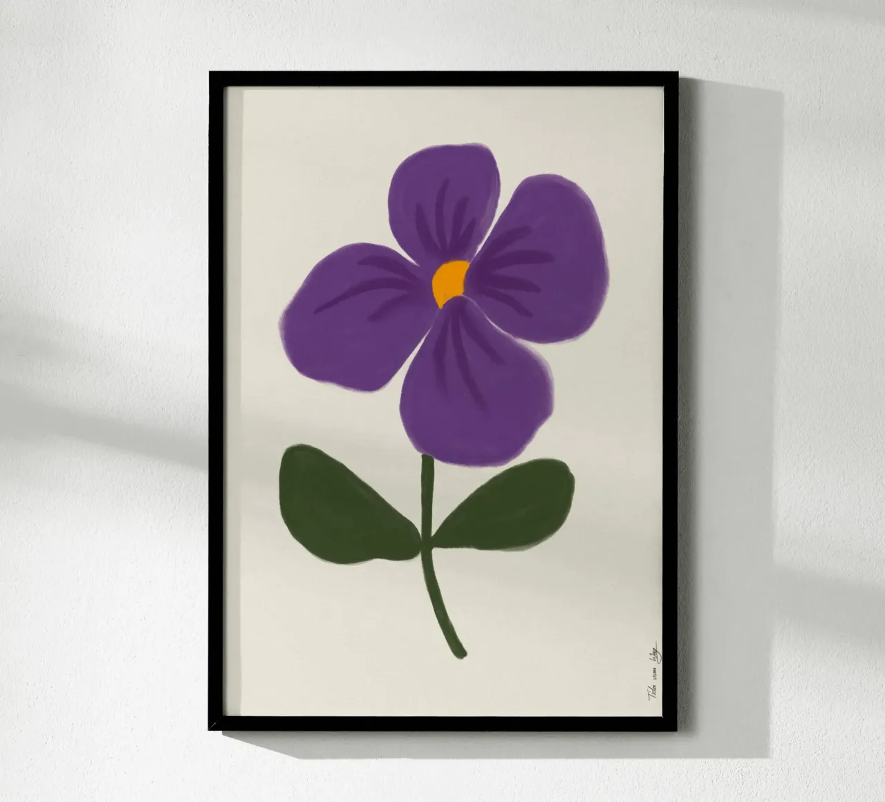Semplice fiore viola poster con telaio in alluminio da Tida vom Weg