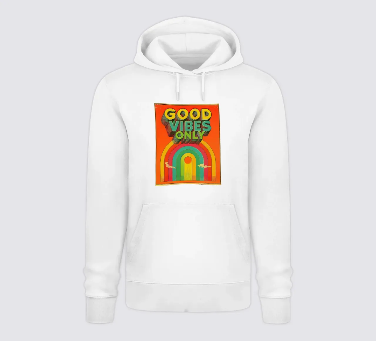 GOOD VIBES ONLY Creative Retro e Vintage Typography Canvas felpa con cappuccio da Kaji