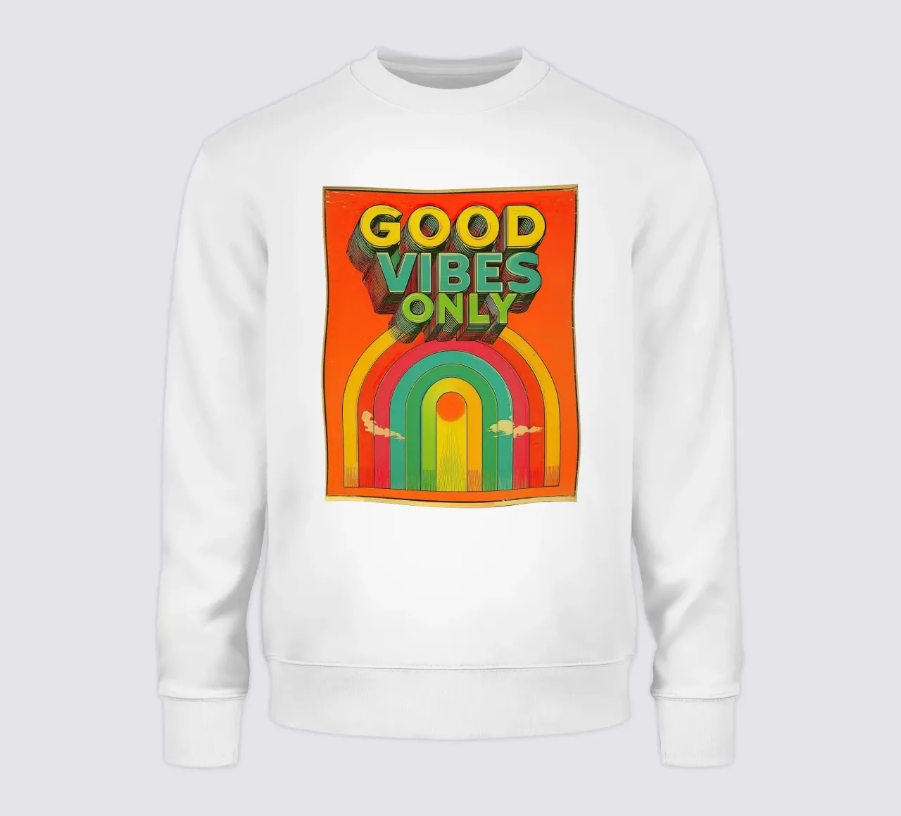 GOOD VIBES ONLY Creative Retro e Vintage Typography Canvas felpa da Kaji