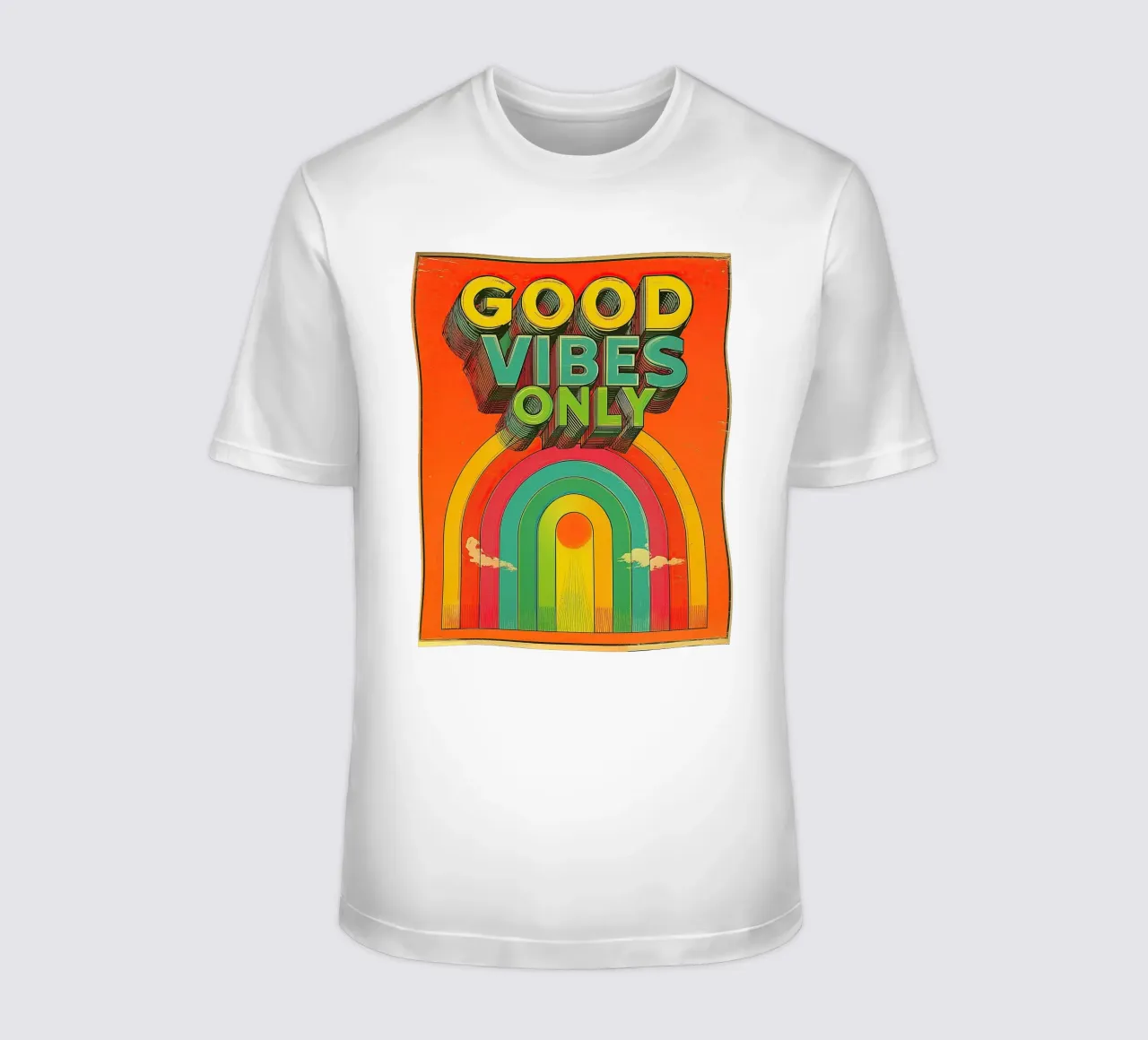 GOOD VIBES ONLY Creative Retro e Vintage Typography Canvas t-shirt da Kaji