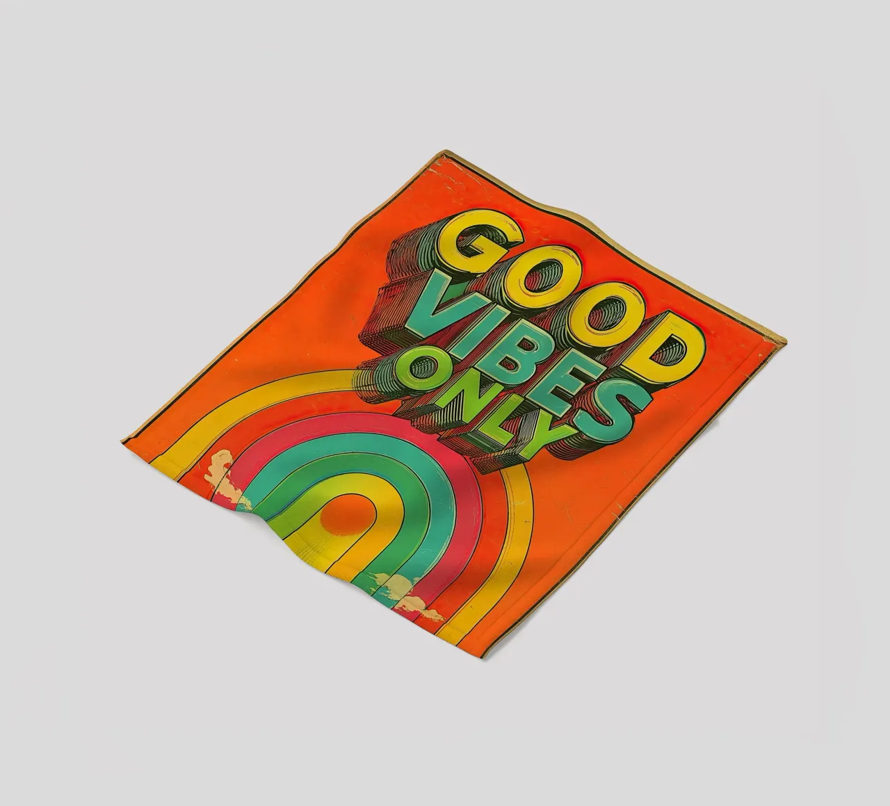 GOOD VIBES ONLY Creative Retro e Vintage Typography Canvas coperta in pile da Kaji