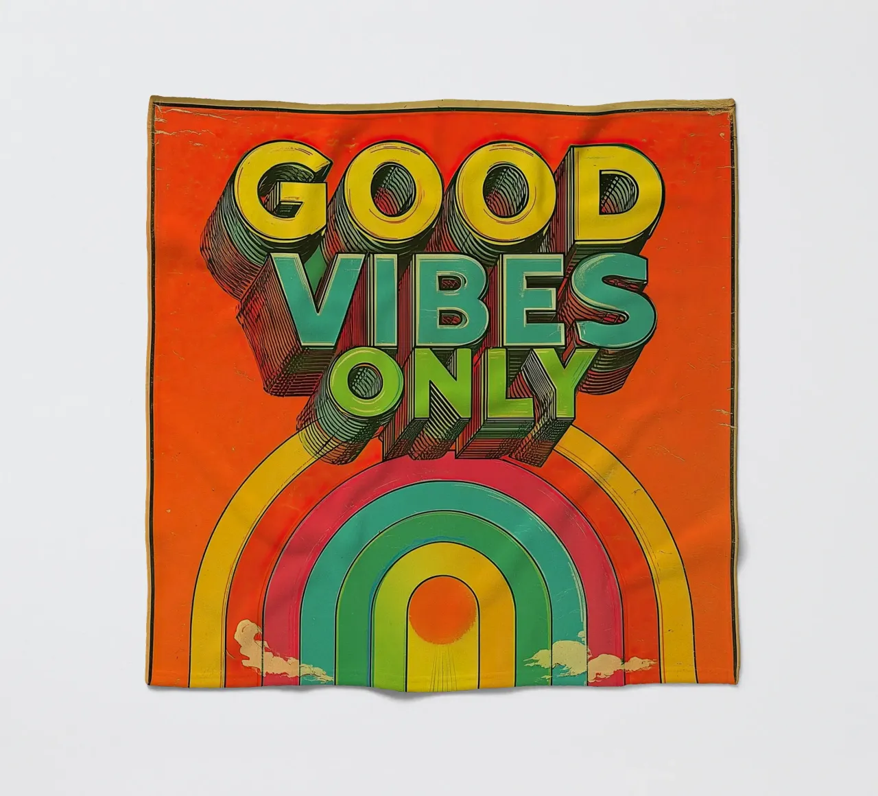 GOOD VIBES ONLY Creative Retro e Vintage Typography Canvas coperta in pile da Kaji