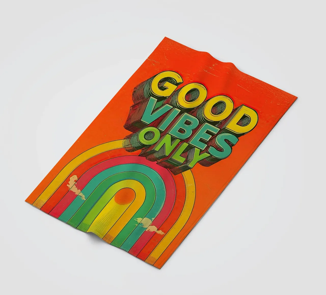 GOOD VIBES ONLY Creative Retro e Vintage Typography Canvas coperta in pile da Kaji