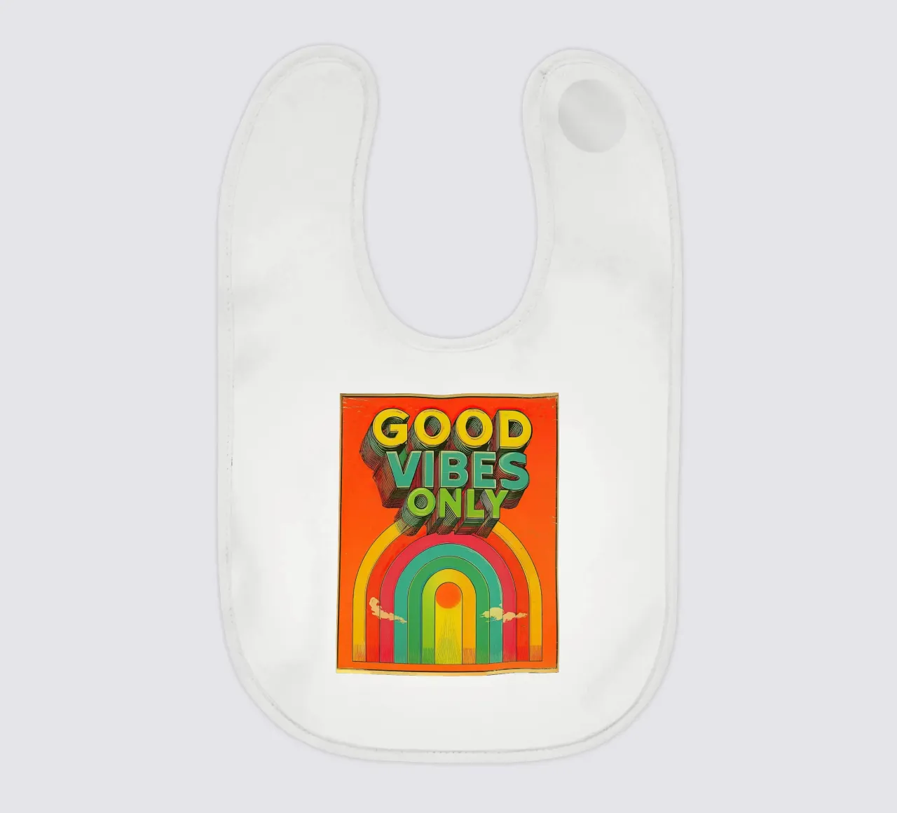 GOOD VIBES ONLY Creative Retro e Vintage Typography Canvas bavaglino da Kaji