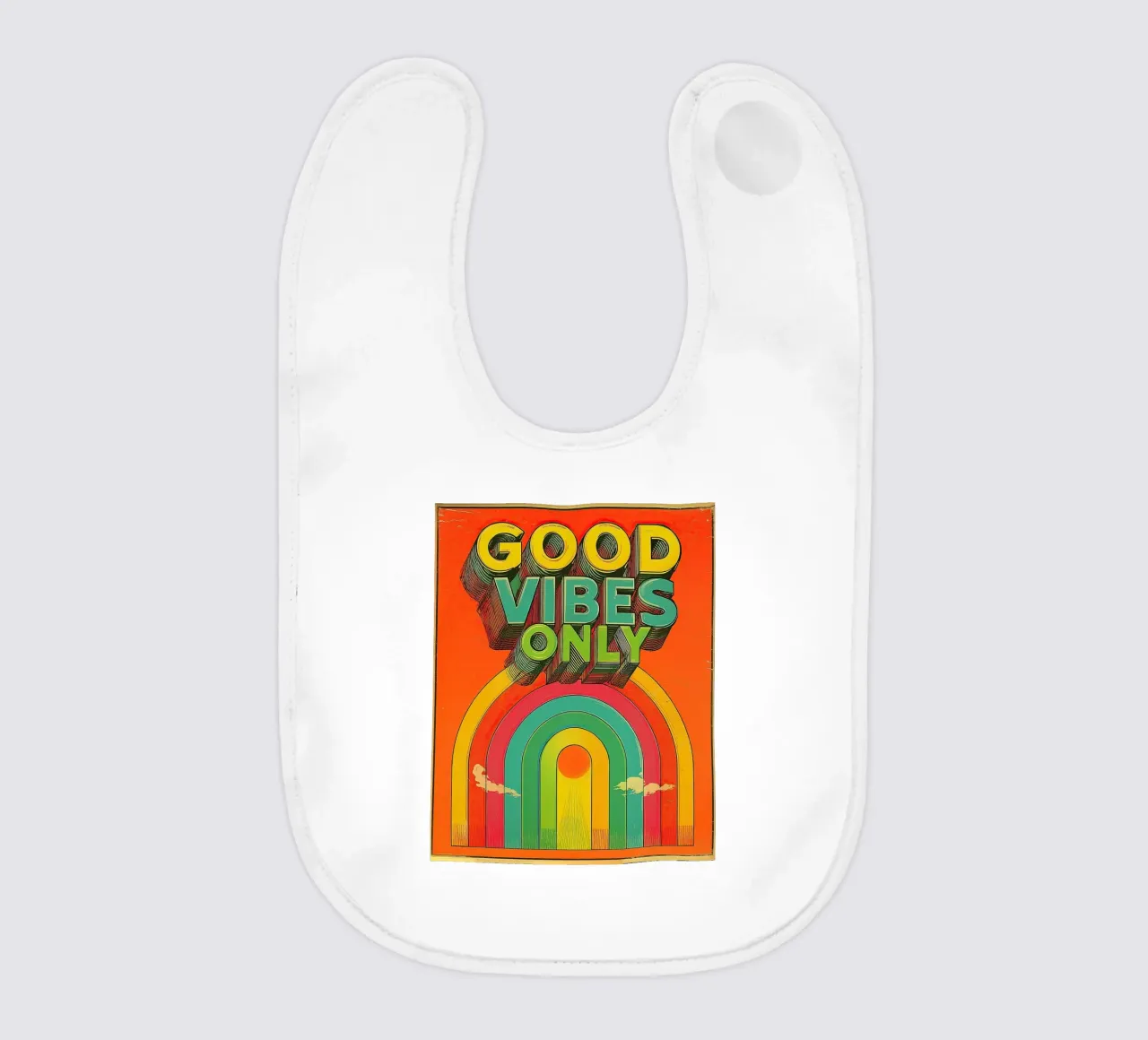 GOOD VIBES ONLY Creative Retro e Vintage Typography Canvas bavaglino da Kaji