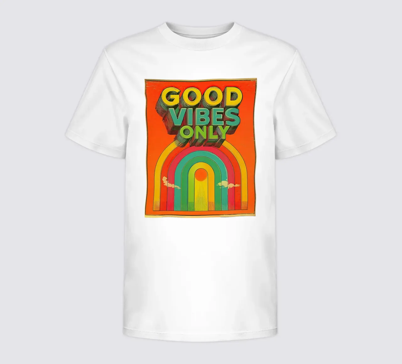 GOOD VIBES ONLY Creative Retro e Vintage Typography Canvas t-shirt bambini da Kaji