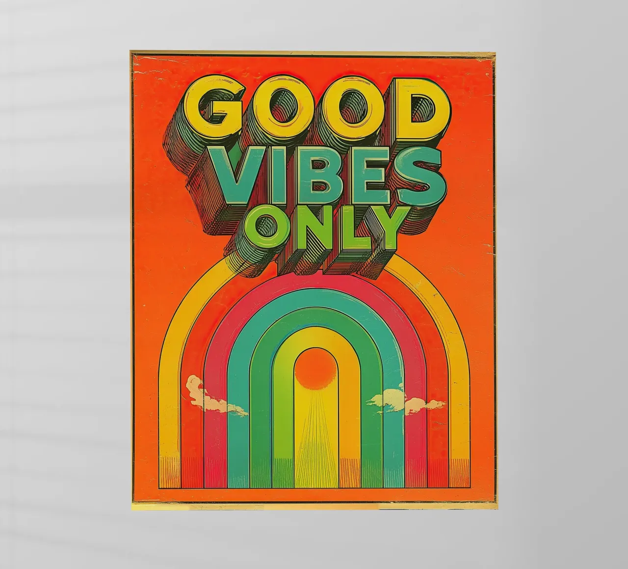 GOOD VIBES ONLY Creative Retro e Vintage Typography Canvas pellicola backlit da Kaji