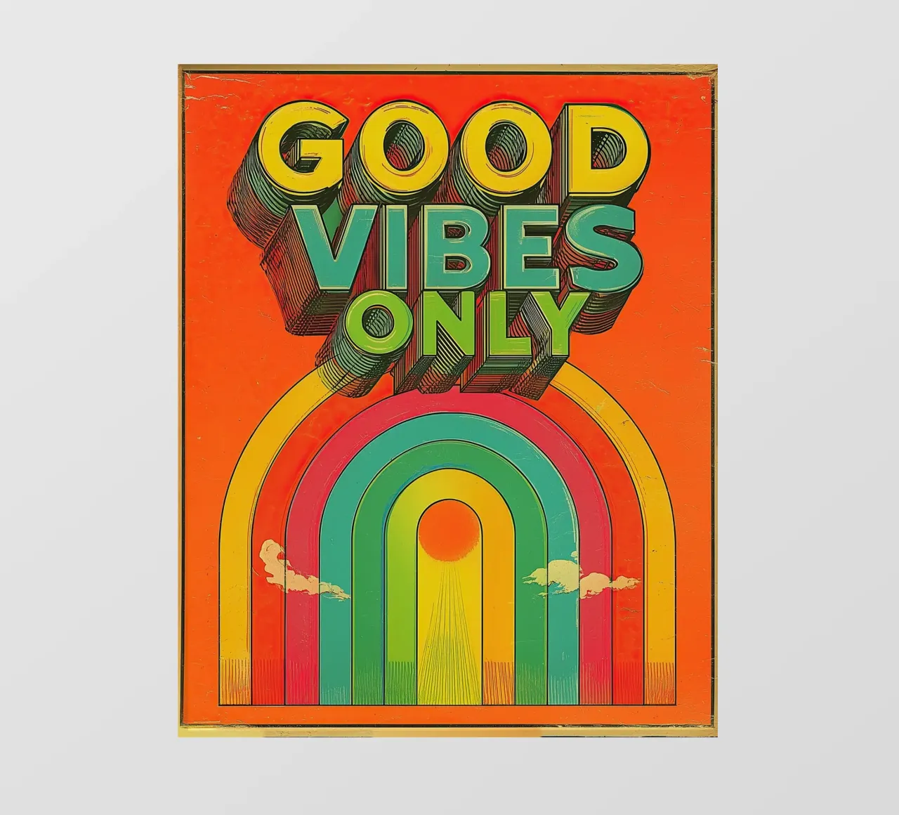 GOOD VIBES ONLY Creative Retro e Vintage Typography Canvas telo in pvc da Kaji