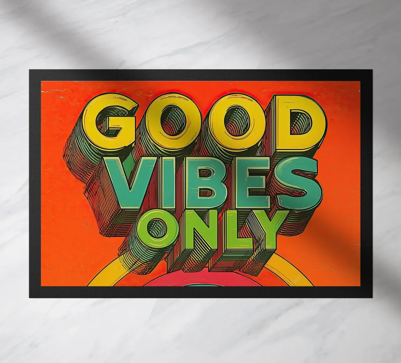 GOOD VIBES ONLY Creative Retro e Vintage Typography Canvas zerbino da Kaji