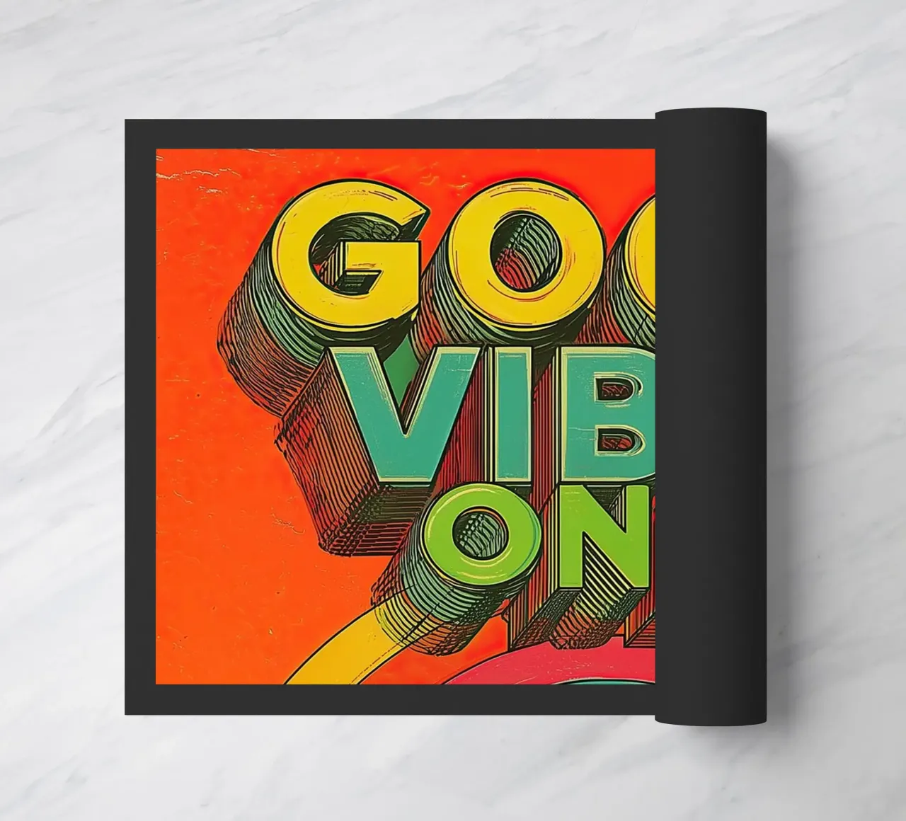 GOOD VIBES ONLY Creative Retro e Vintage Typography Canvas zerbino da Kaji