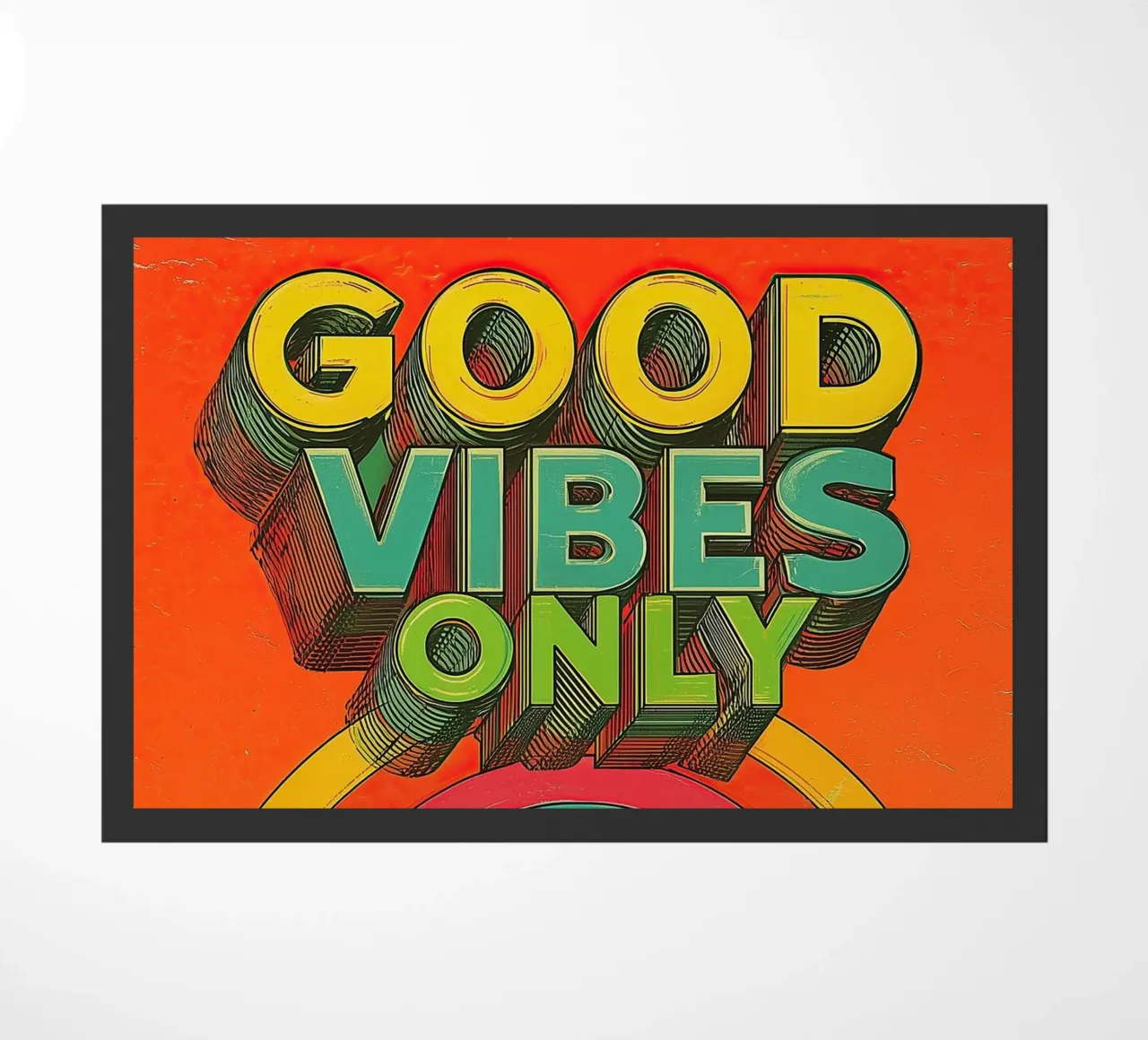 GOOD VIBES ONLY Creative Retro e Vintage Typography Canvas zerbino da Kaji