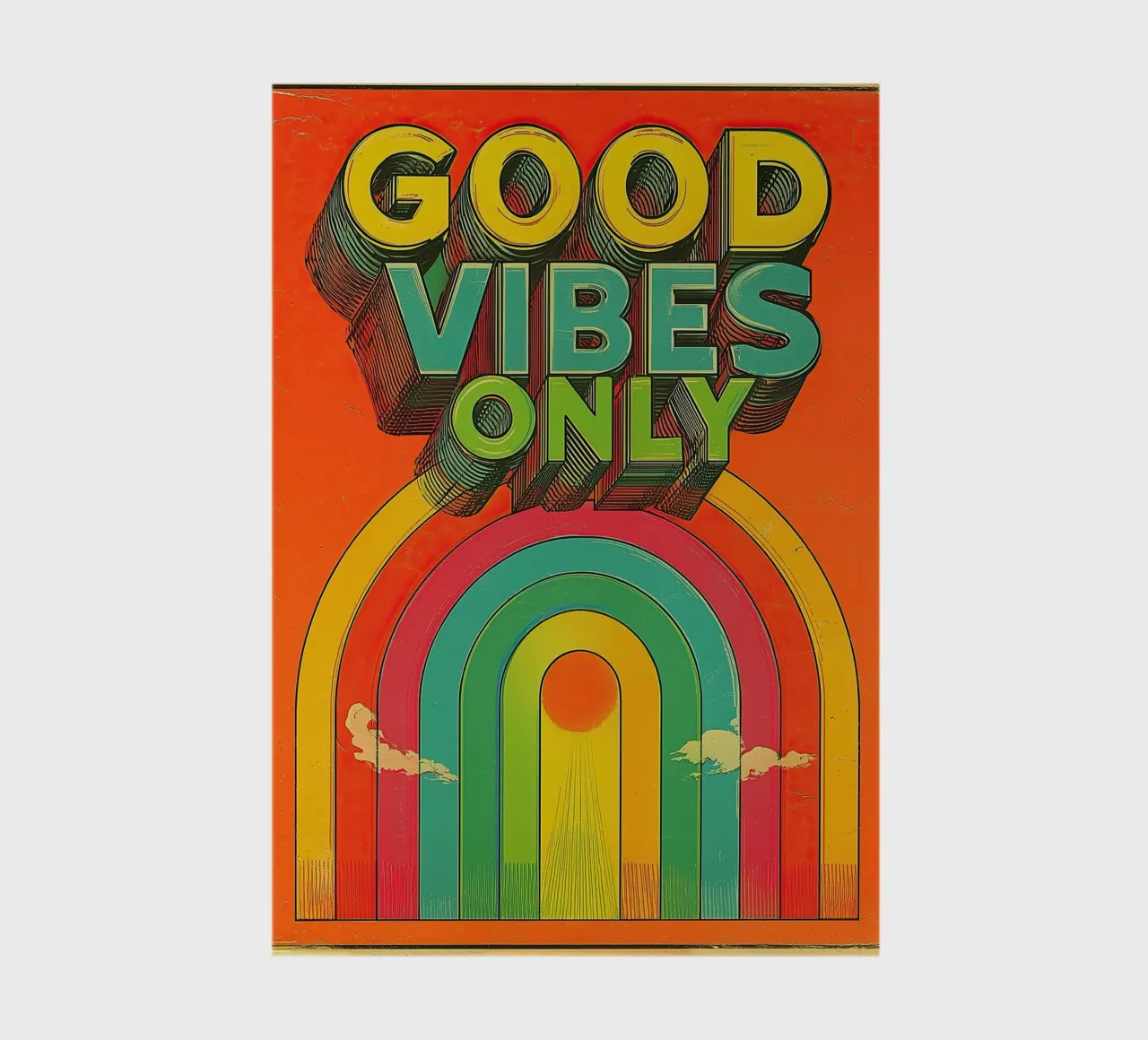 GOOD VIBES ONLY Creative Retro e Vintage Typography Canvas diario da Kaji