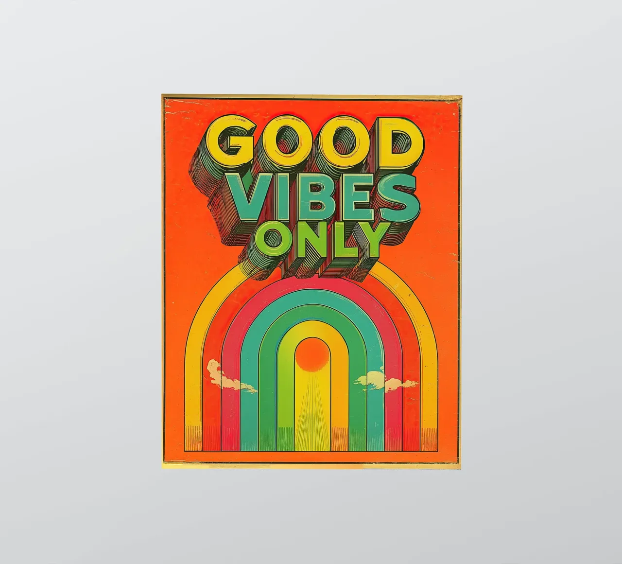 GOOD VIBES ONLY Creative Retro e Vintage Typography Canvas adesivo da Kaji