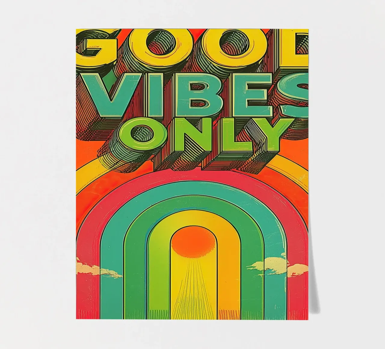GOOD VIBES ONLY Creative Retro e Vintage Typography Canvas foglio adesivo da Kaji