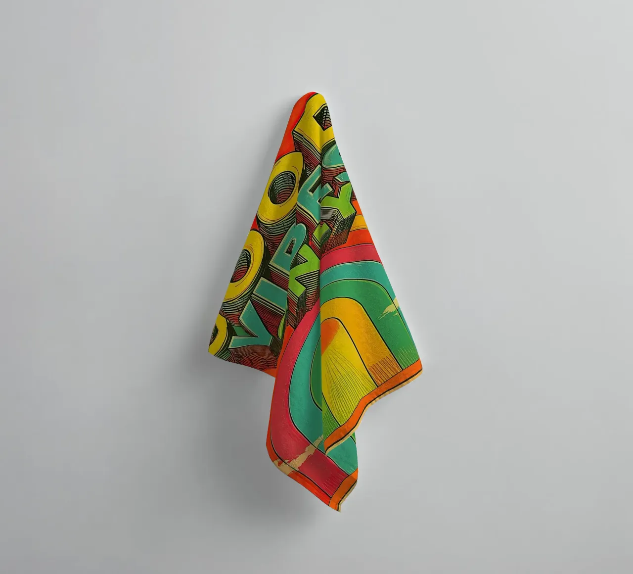 GOOD VIBES ONLY Creative Retro & Vintage Typography Canvas towel by Kaji