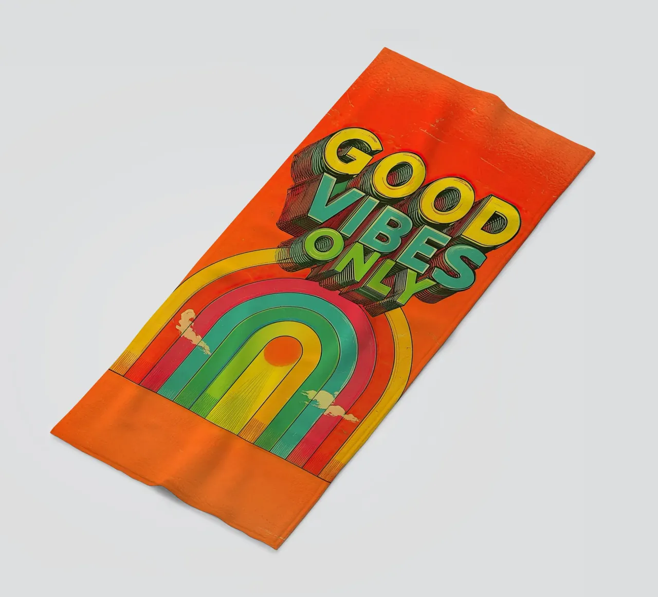 GOOD VIBES ONLY Creative Retro e Vintage Typography Canvas telo mare da Kaji