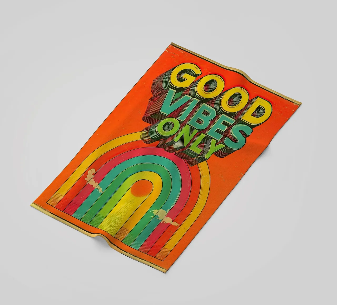 GOOD VIBES ONLY Creative Retro e Vintage Typography Canvas telo mare da Kaji