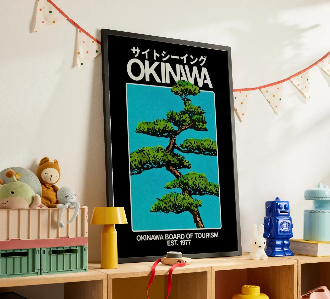 Ente del turismo di Okinawa poster con telaio in alluminio da HKS JAPANESESTORE