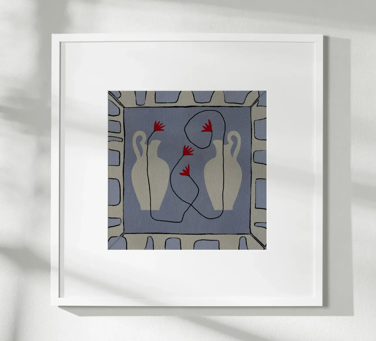 Out-of-Vase Blooms 11 poster con telaio in alluminio da Shatha Al Dafai