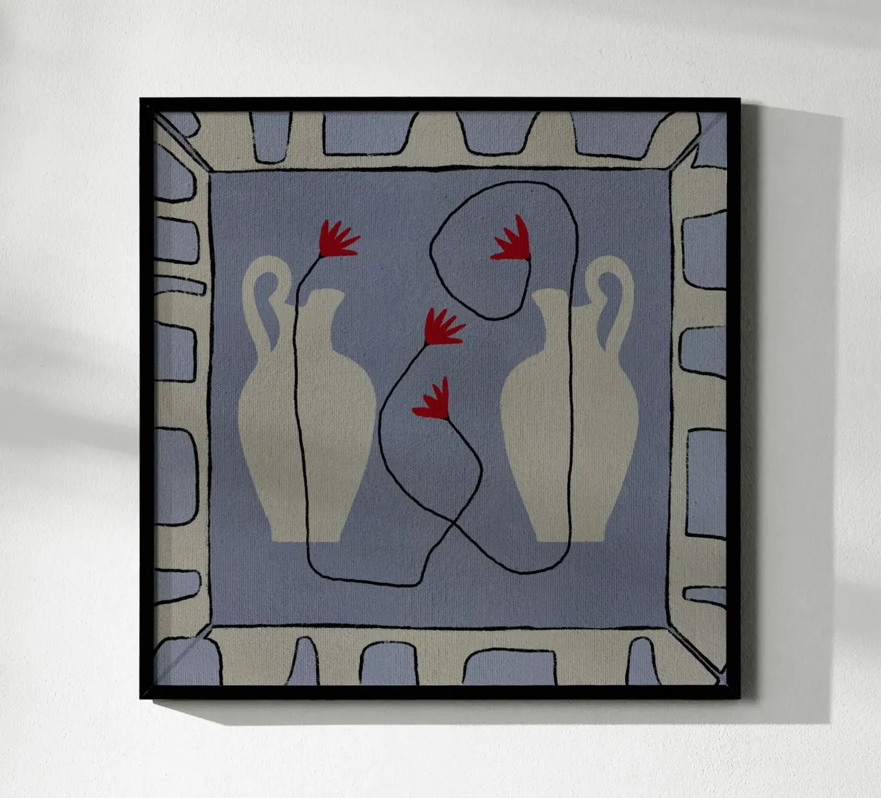 Out-of-Vase Blooms 11 poster con telaio in alluminio da Shatha Al Dafai