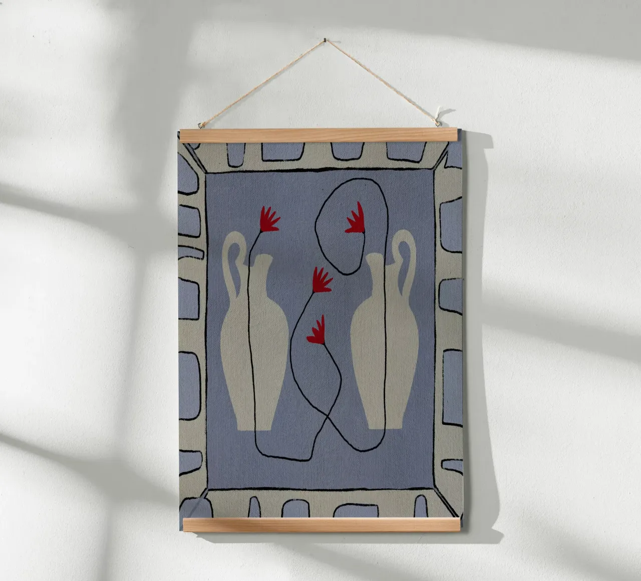 Out-of-Vase Blooms 11 poster con telaio in alluminio da Shatha Al Dafai
