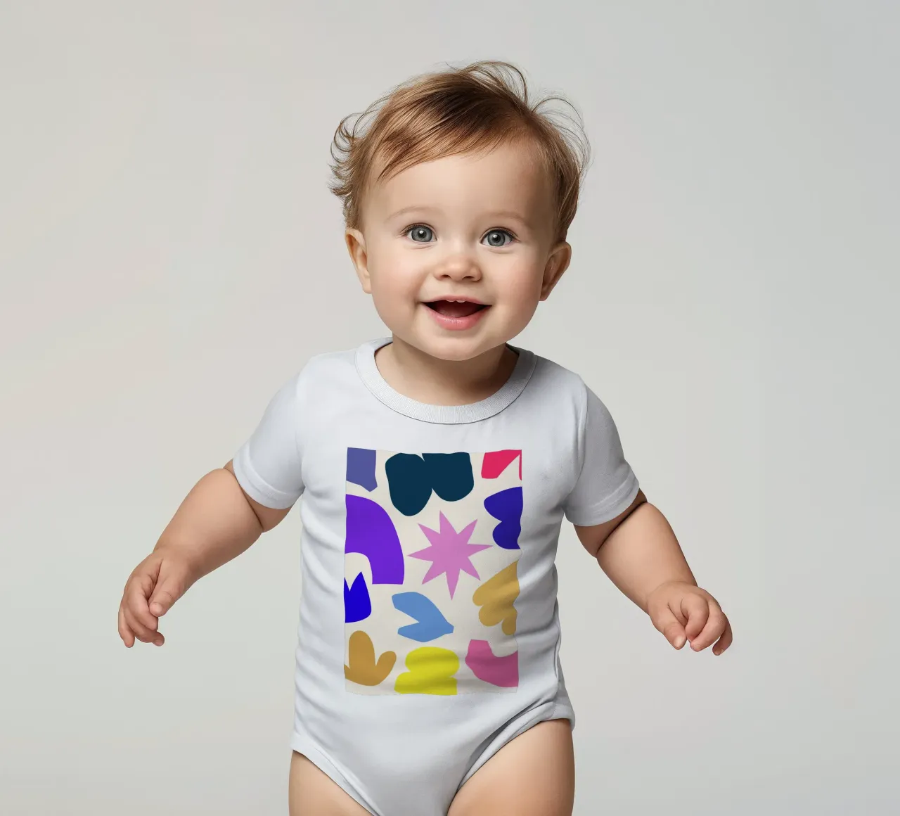 Geometric Pulse body neonato maniche corte da RS LAB STUDIO