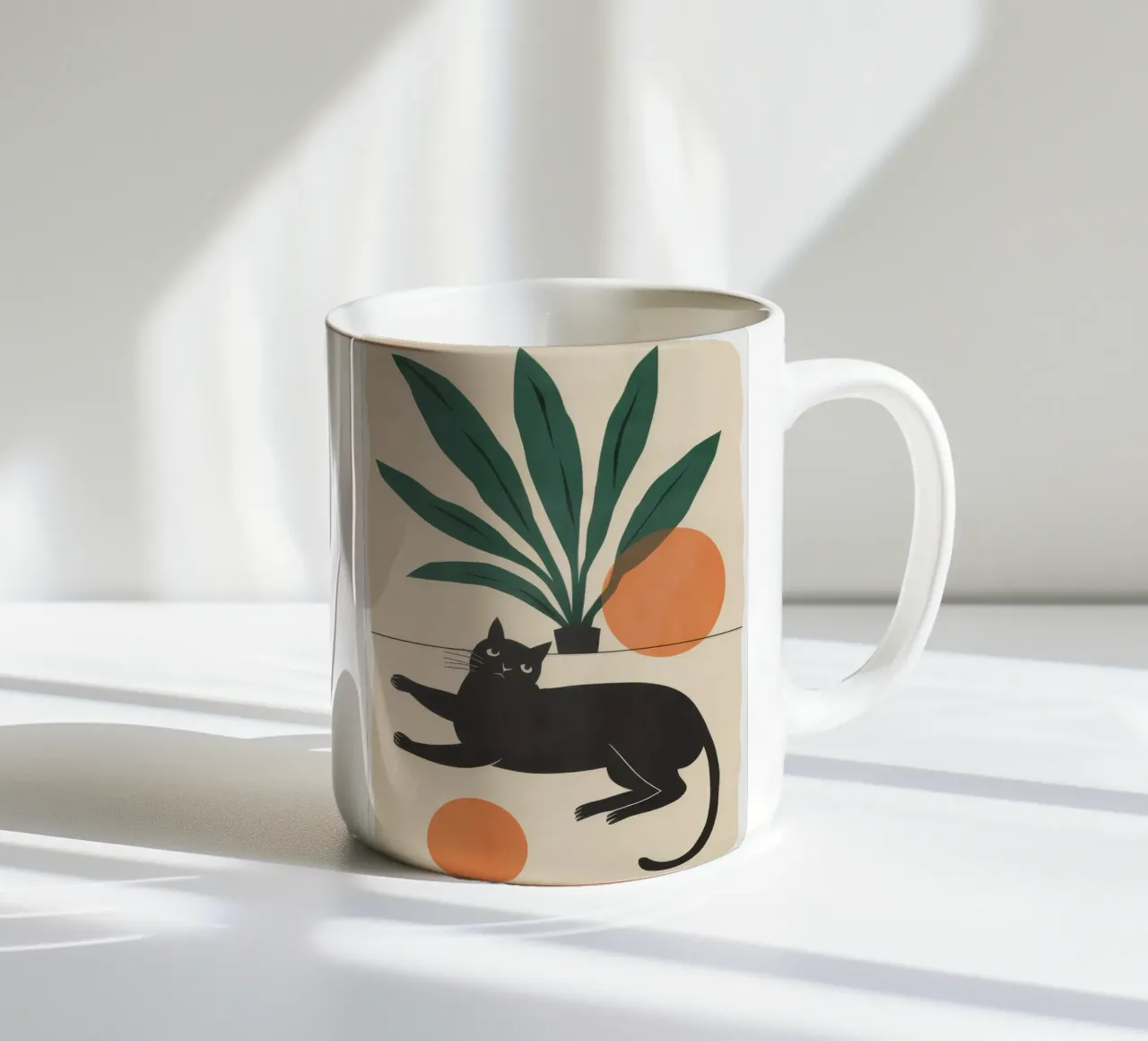 Serena quiete felina tazza in ceramica da Selene Shade