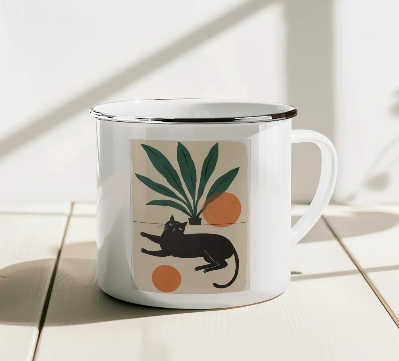 Serena quiete felina tazza in smalto da Selene Shade