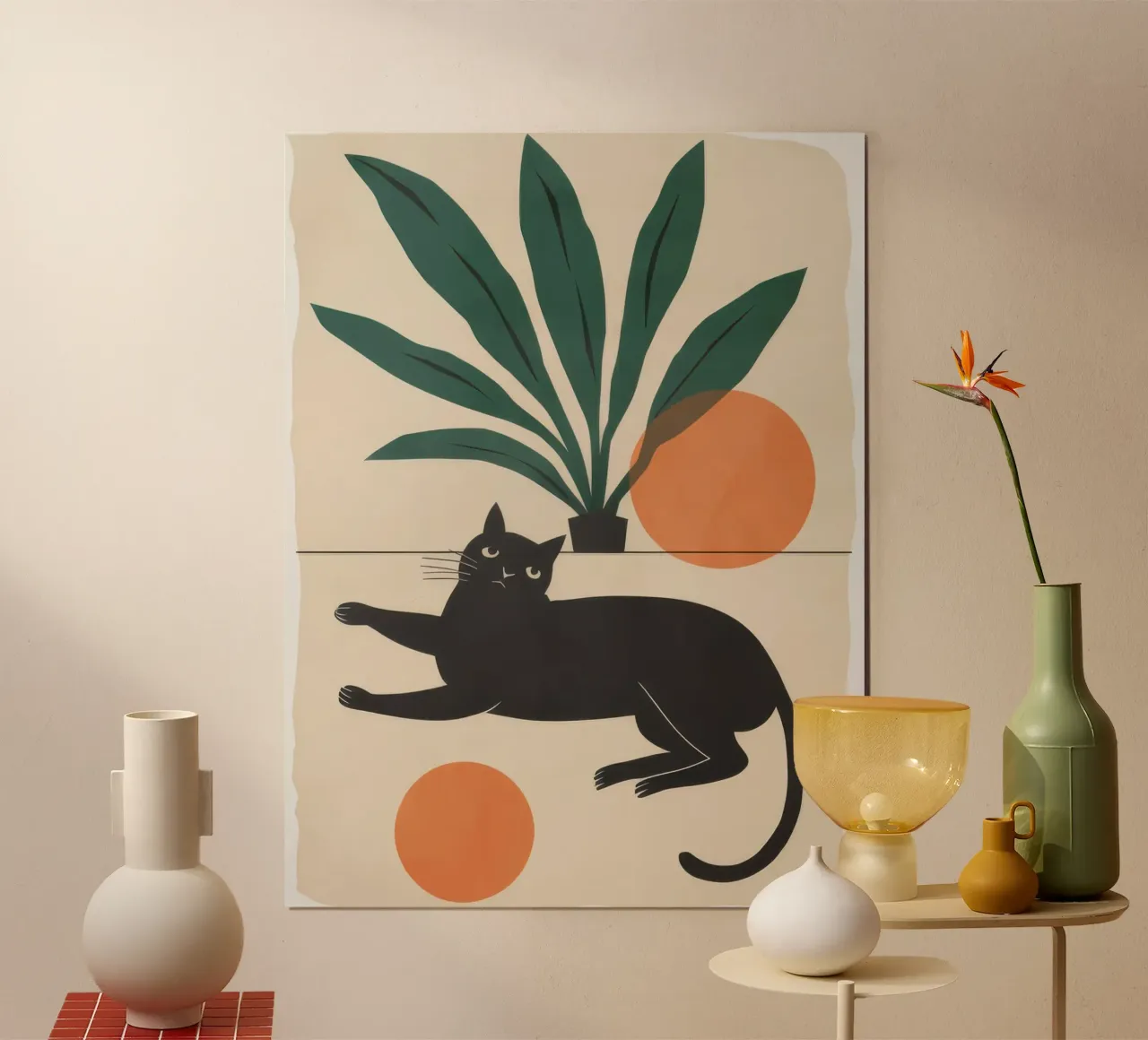 Serena quiete felina poster con telaio in plastica da Selene Shade