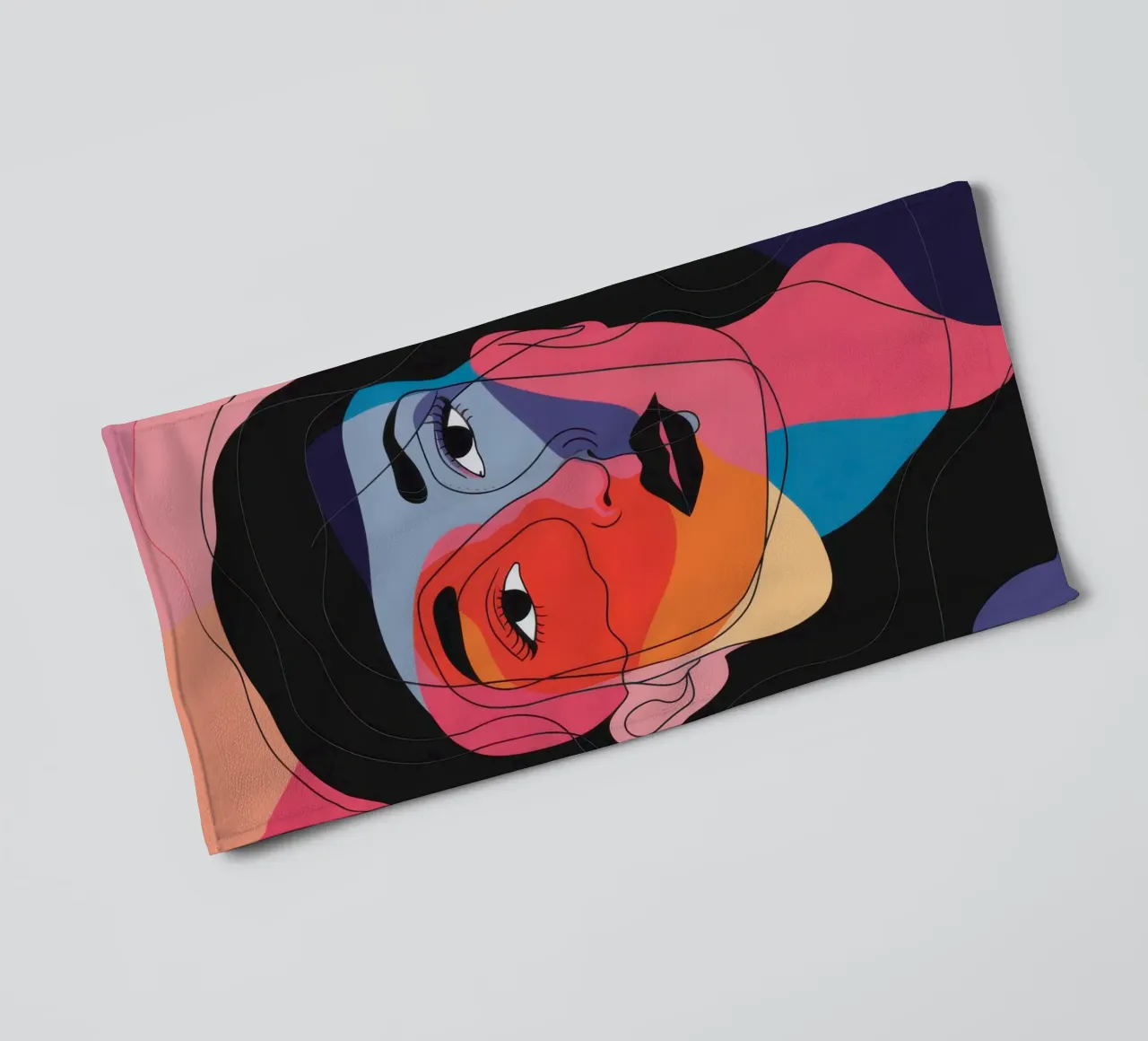 Fragmented Color Portrait towel by Gaia Viesta